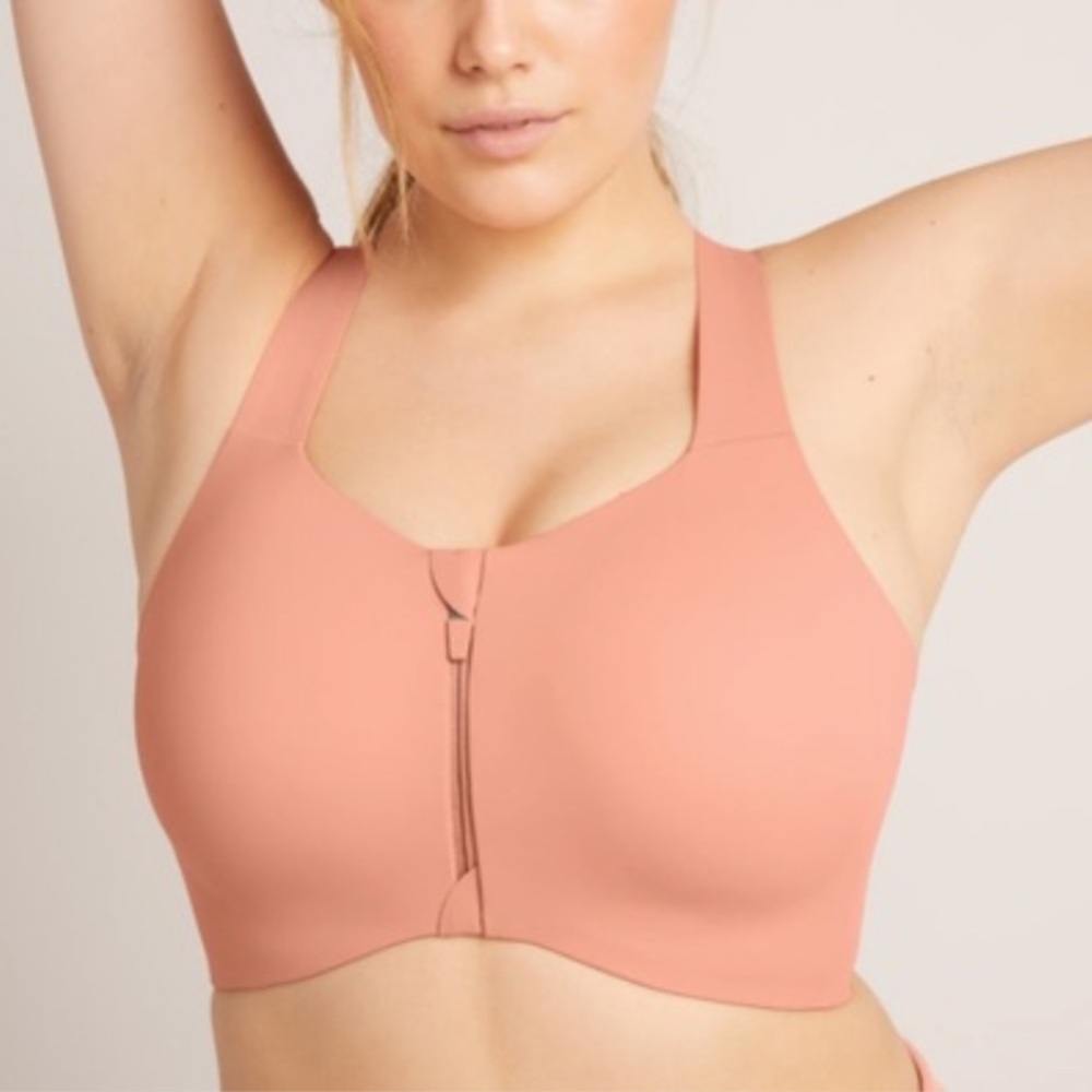 Knix Catalyst Front-Zip Sports Bra | Pink Ginger | Size 6 (Medium) | NWOT
